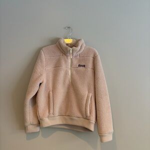 Vineyard Vines Soft Beige Sherpa 3/4 Fleece Pullover